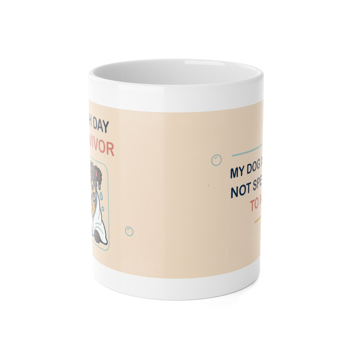 GleamPup Bath Day Survivor Mug – Funny Dog Lover Gift, 11 oz