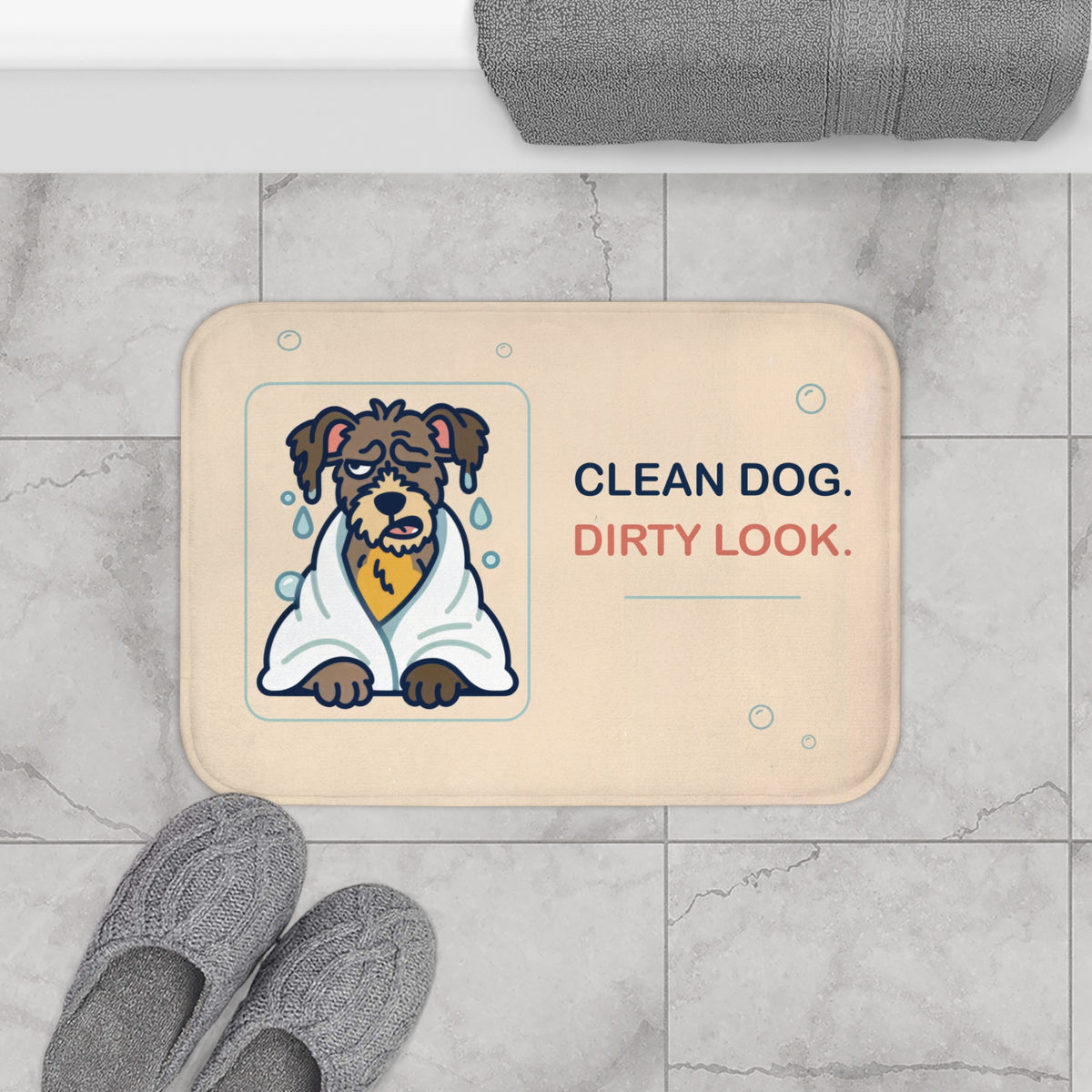GleamPup Clean Dog. Dirty Look. Bath Mat – 24 × 17 in